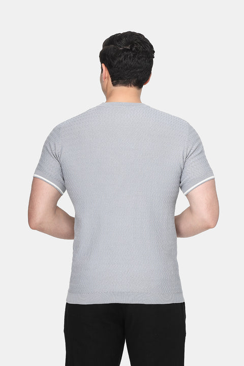Regular Fit T-Shirt Knitted Gray