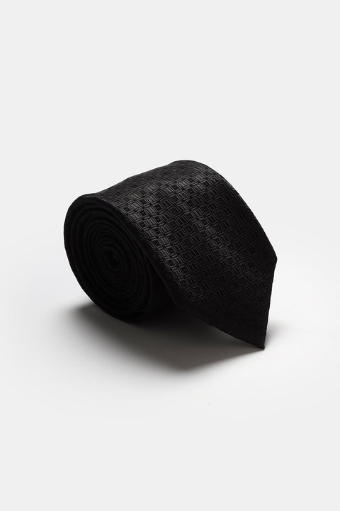 Jacquard Tie 7 cm Black