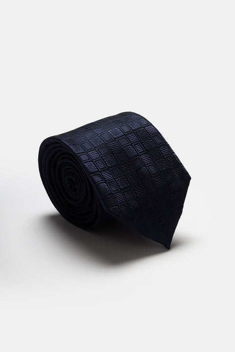 Jacquard Tie 7 cm Dark Blue