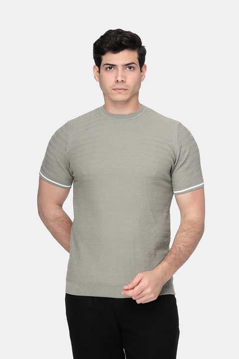 Regular Fit T-Shirt Knitted Light Green