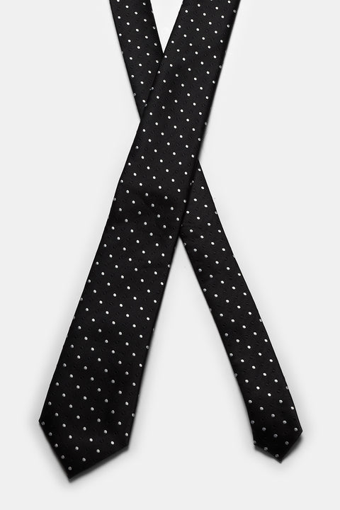 Jacquard Tie 7 cm Black