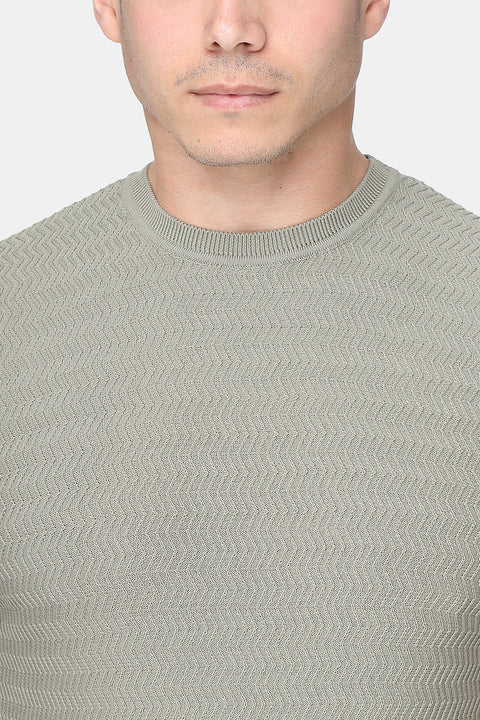 Regular Fit T-Shirt Knitted Light Green
