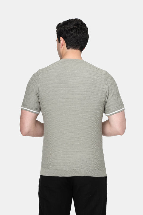 Regular Fit T-Shirt Knitted Light Green
