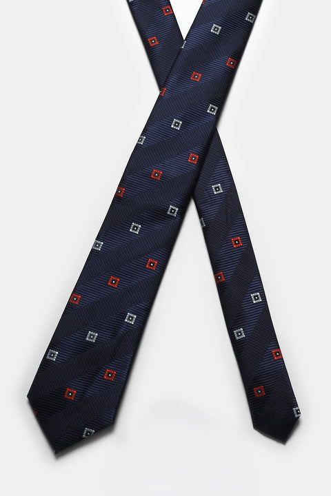 Jacquard Tie 6 cm Dark Blue