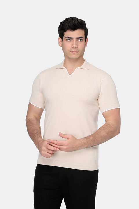 Polo Shirt Regular Fit Knitted Beige