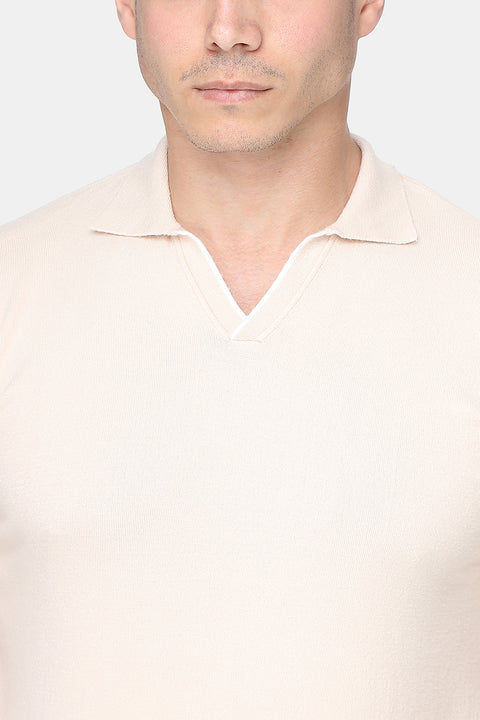 Polo Shirt Regular Fit Knitted Beige