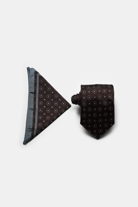 Jacquard Tie 6 cm Brown