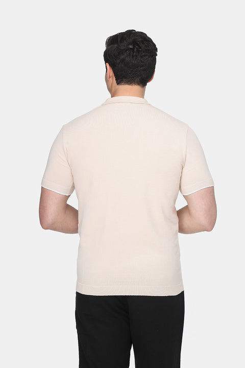 Polo Shirt Regular Fit Knitted Beige