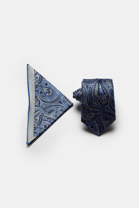 Jacquard Tie 6 cm Blue