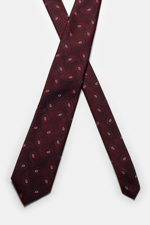 Jacquard Tie 6 cm Maroon