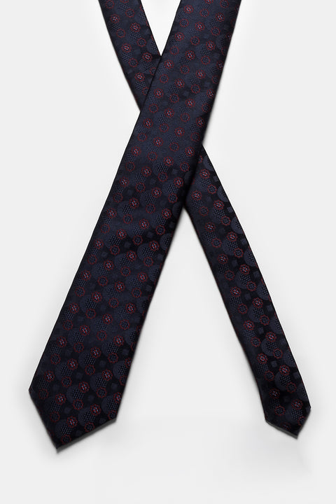 Jacquard Tie 6 cm Dark Blue