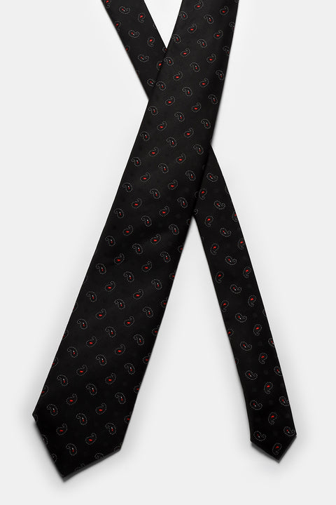 Jacquard Tie 6 cm Black