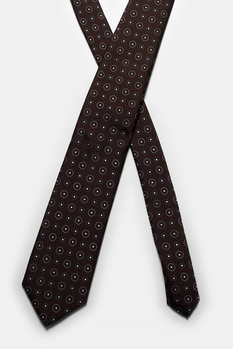 Jacquard Tie 6 cm Brown