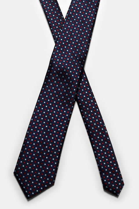 Jacquard Tie 6 cm Dark Blue