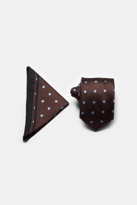 Jacquard Tie 6 cm Brown