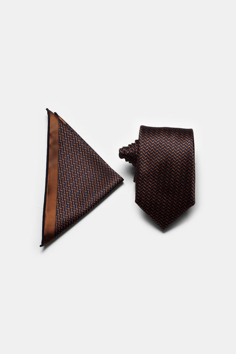 Jacquard Tie 6 cm Brown