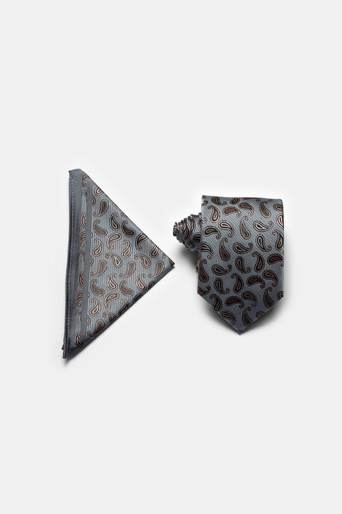Jacquard Tie 6 cm Gray