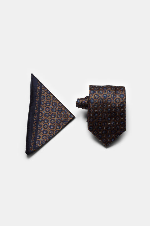 Jacquard Tie 6 cm Brown