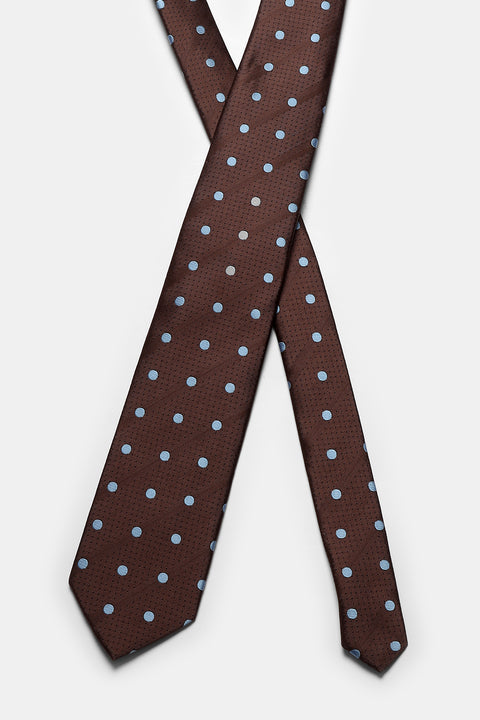 Jacquard Tie 6 cm Brown