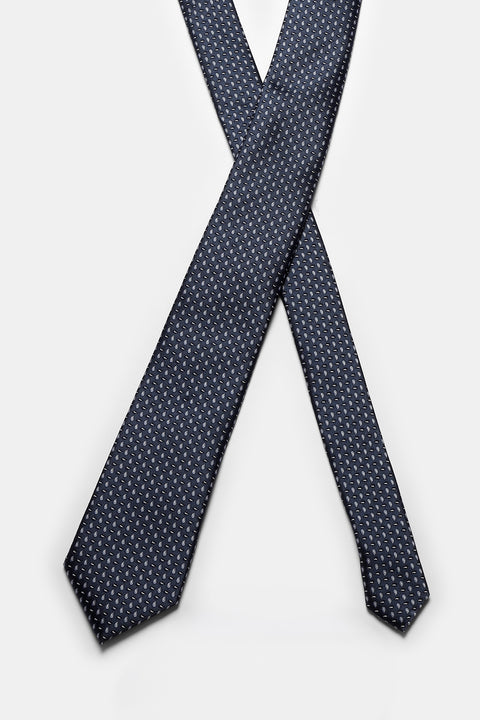 Jacquard Tie 6 cm Dark Blue