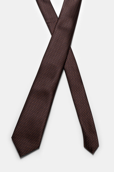 Jacquard Tie 6 cm Brown