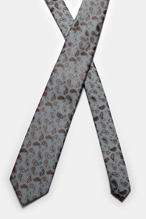 Jacquard Tie 6 cm Gray