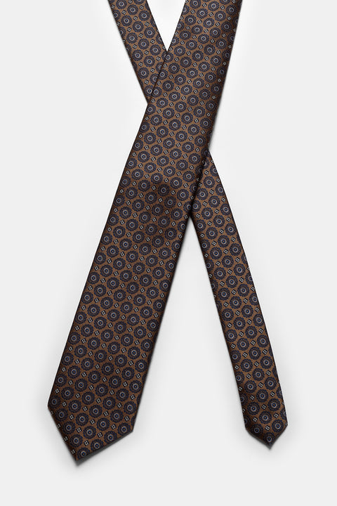 Jacquard Tie 6 cm Brown