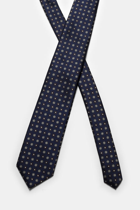 Jacquard Tie 6 cm Dark Blue