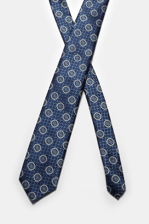 Jacquard Tie 6 cm Dark Blue