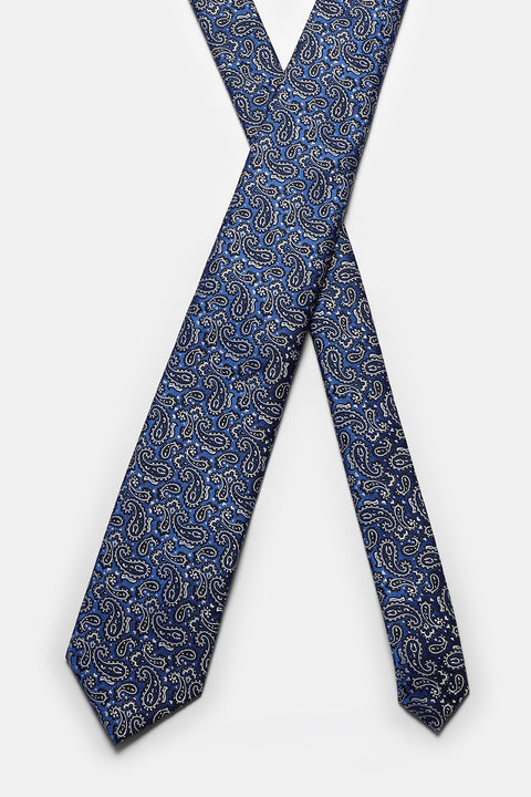 Jacquard Tie 6 cm Blue