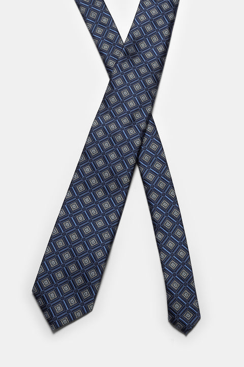Jacquard Tie 6 cm Dark Blue