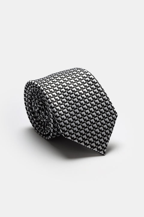 Jacquard Tie 7 cm Black