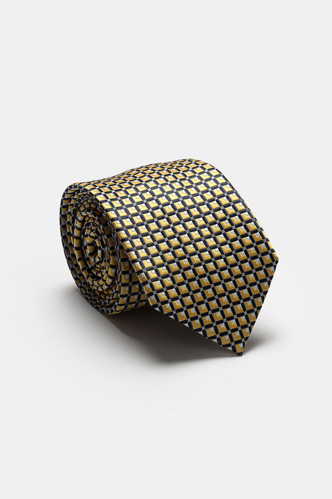 Jacquard Tie 7 cm Yellow