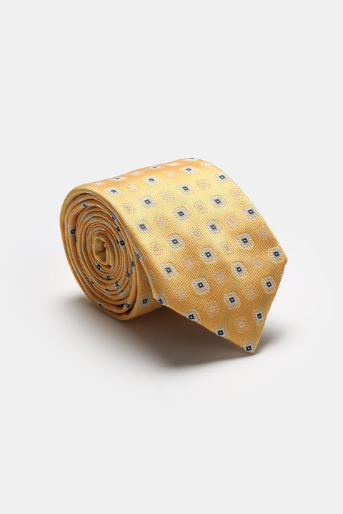 Jacquard Tie 7 cm Yellow