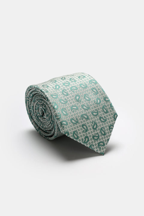 Jacquard Tie 7 cm Light Green
