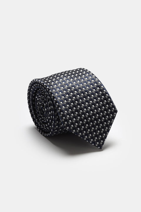 Jacquard Tie 7 cm Dark Blue