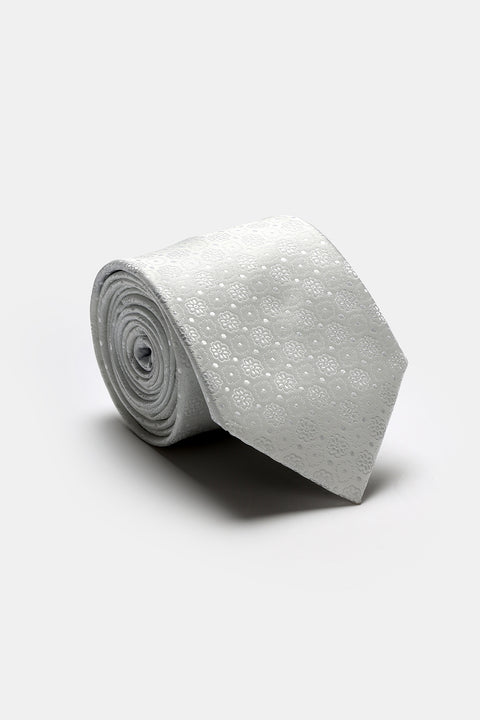 Jacquard Tie 7 cm Light Gray