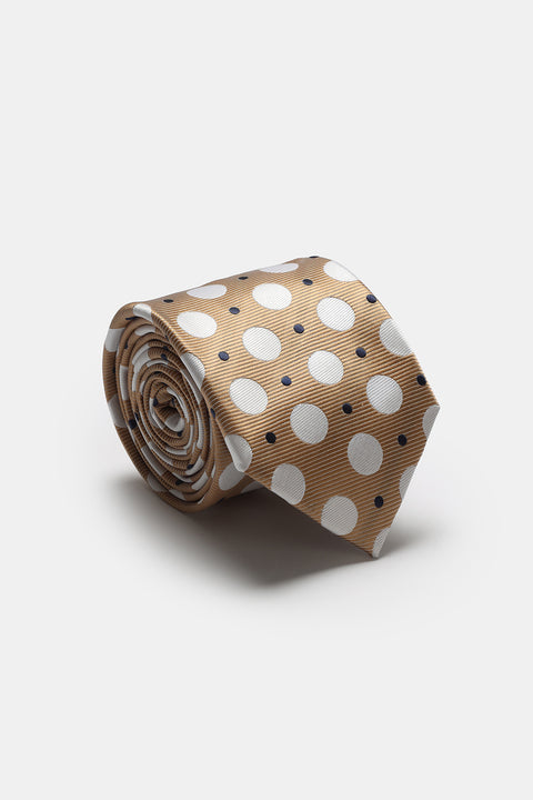 Jacquard Tie 7 cm Beige