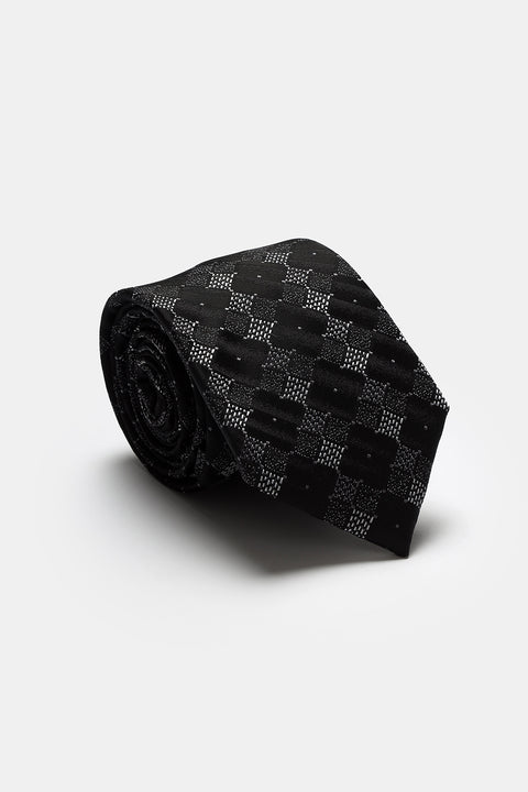 Jacquard Tie 7 cm Black
