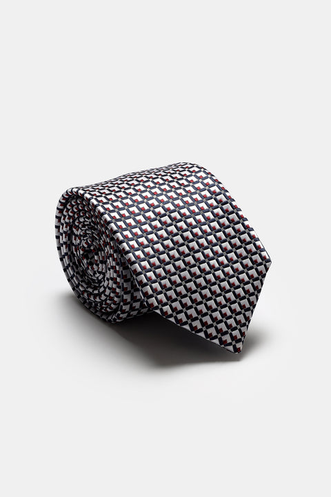 Jacquard Tie 7 cm Gray