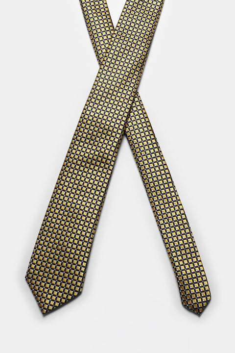 Jacquard Tie 7 cm Yellow