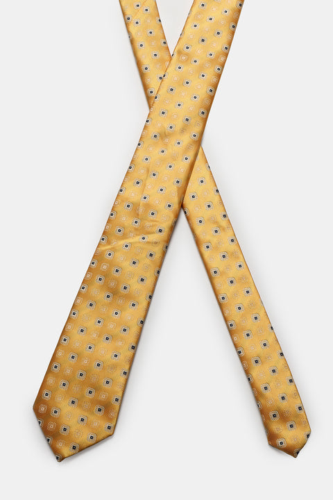 Jacquard Tie 7 cm Yellow