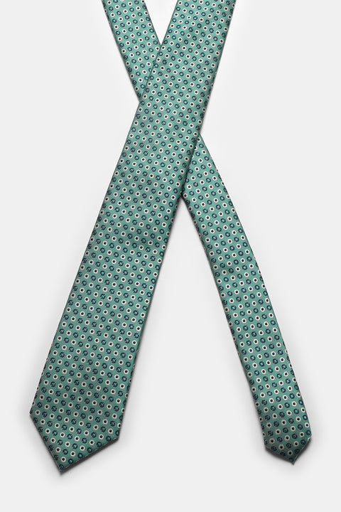 Jacquard Tie 7 cm Green