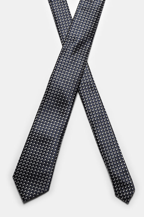 Jacquard Tie 7 cm Dark Blue