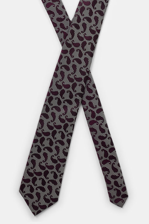 Jacquard Tie 7 cm Gray