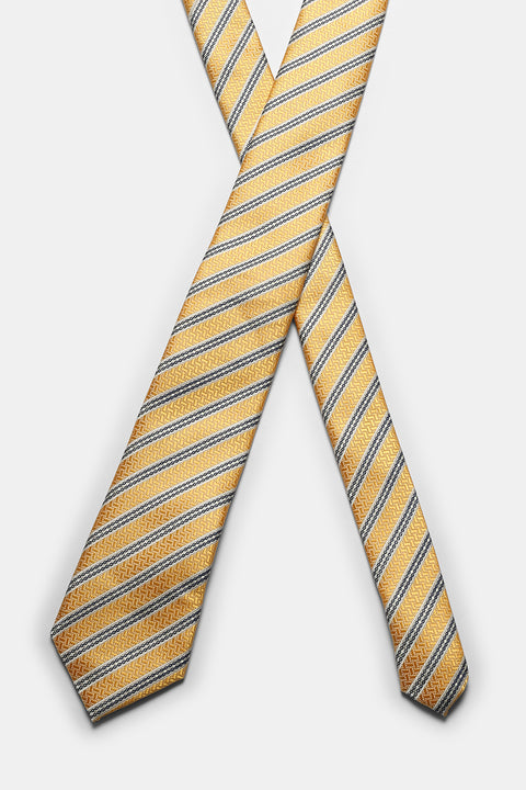 Stripe Tie 7 cm Yellow