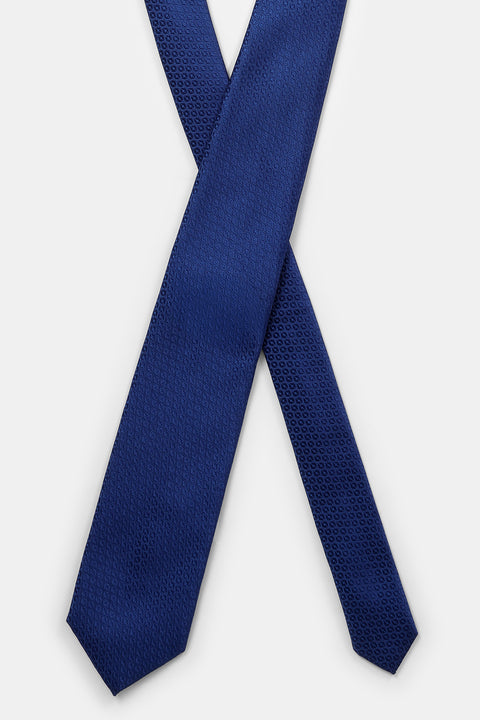 Jacquard Tie 7 cm Blue