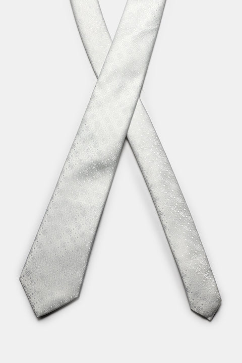 Jacquard Tie 7 cm Light Gray
