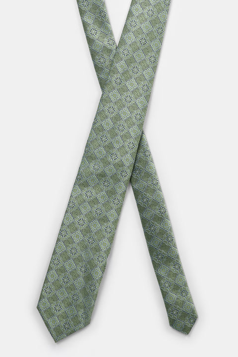 Jacquard Tie 7 cm Green