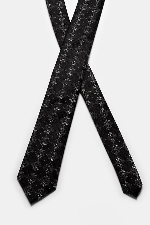 Jacquard Tie 7 cm Black